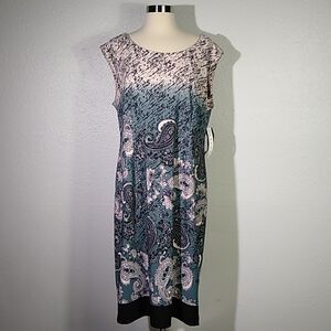 Peach Velvet Floral and Paisley Print Dress 14